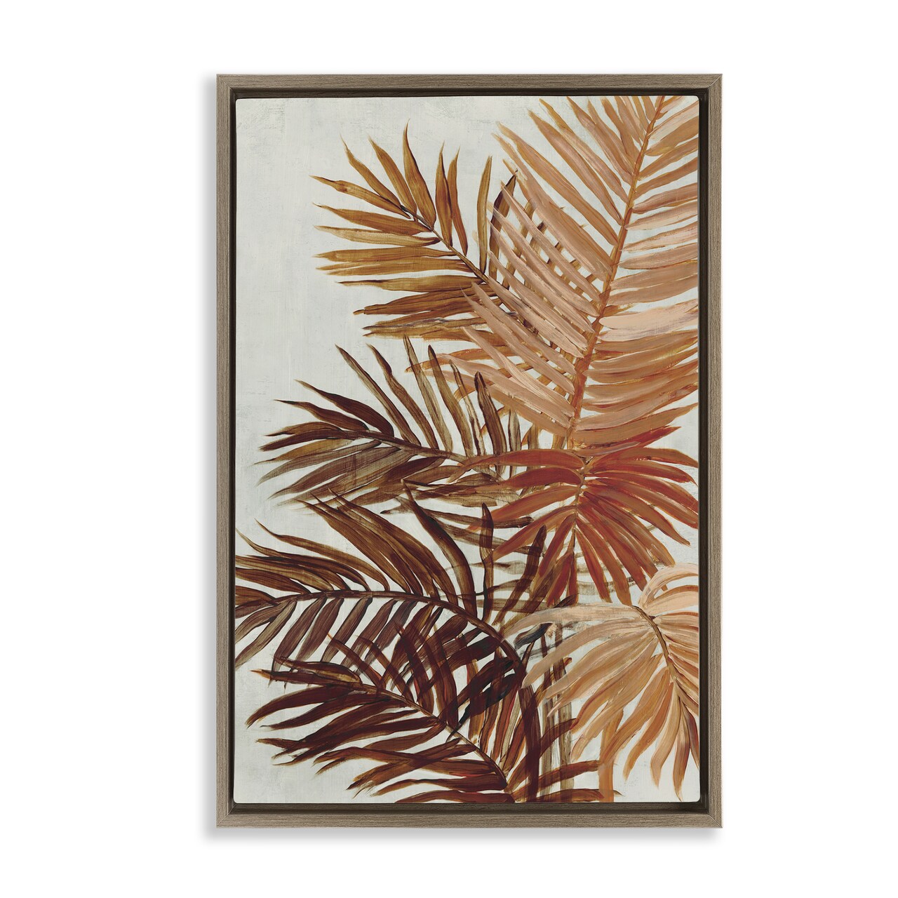 Stupell Industries Natural Palm Leaves Floater Framed Canvas Wall Art Design by Jacob Q